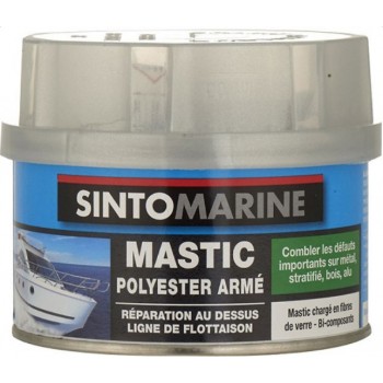 Mastic polyester armé réparation rénovation matériaux au contact de l'eau 170ml SINTO MARINE 3169981323007