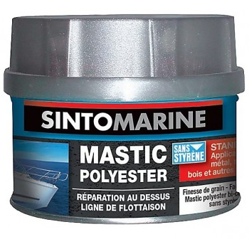 Mastic polyester réparation rénovation matériaux au contact de l'eau 500ml SINTO MARINE 3169981304013