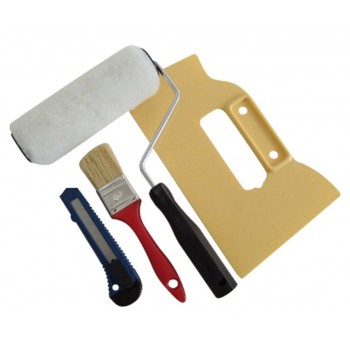 Kit ensemble outils pose toile de verre rouleau pinceau couteau maroufler 3087919121009