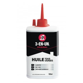Huile lubrifiant tous usages lubrifie prévient la rouille 100ml 3EN1 5012594330031
