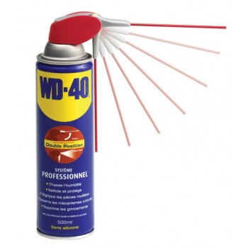 Wd40 spray double multi position dégrippant lubrifiant multifonction anti humidité 500ml 5032227330344