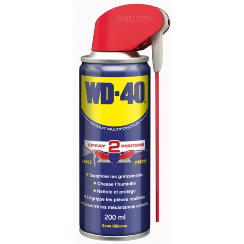 Wd40 spray double multi position dégrippant lubrifiant multifonction anti humidité 200ml 5032227336605