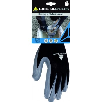 Gant manutention milieu huileux tricot polyester nitrile taille 9 DELTA PLUS 3295249183509