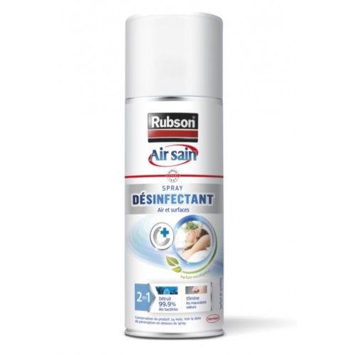 Désodorisant eucalyptus désinfectant air et surfaces aérosol RUBSON 3178041337359