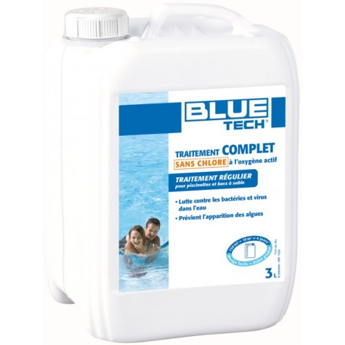 Traitement complet sans chlore à l' oxygène actif eau piscine spa 3l BLUE TECH 3521689206837