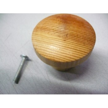 bouton bois brut poncé insert métal Ø 44 mm haut 35 mm pour meubles tiroir 3297869912071