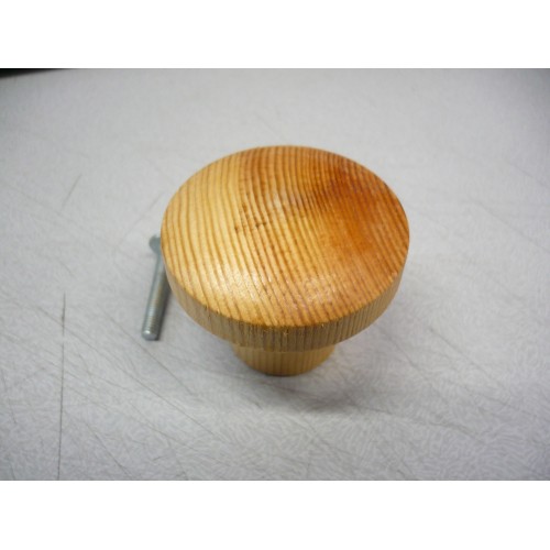bouton bois brut poncé insert métal Ø 44 mm haut 35 mm pour meubles tiroir 3297869912071