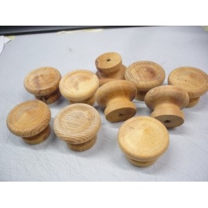 bouton bois brut insert métal Ø 30 mm haut 26 mm 10 pièces pour meubles tiroir 3127966402451