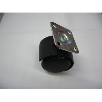 roulette avec platine jumelée polyamide capot noir platine acier pivotant 38 mm 3274590529389