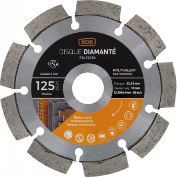 Disque diamanté polyvalent professionnel ° 125 mm tous matériaux SCID 3493427041249