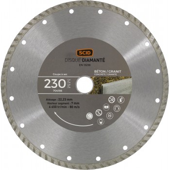 Disque diamanté ° 230 mm segment 7mm béton granit matériaux SCID 3493427041560