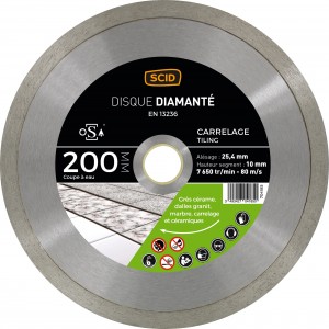 Disque diamanté carreleur pro ° 200 mm carrelage céramique marbre grès cérame SCID 3493427041850
