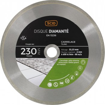 Disque diamanté carreleur ° 230 mm carrelage céramique marbre grès cérame SCID 3493427041928