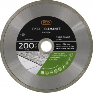 Disque diamanté carreleur ° 200 mm carrelage céramique marbre grès cérame SCID 3493427041911