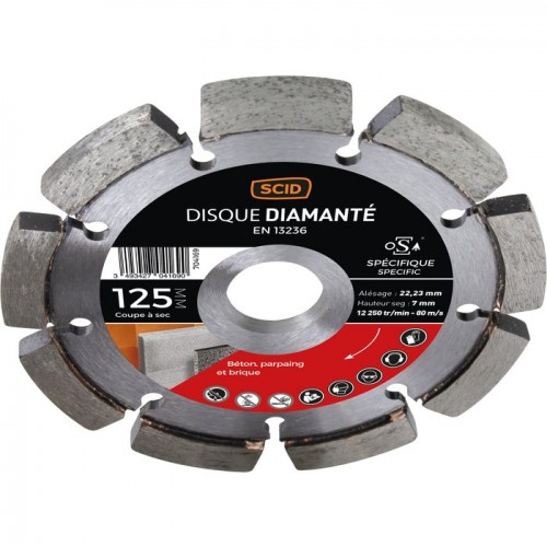 Disque diamanté à déjointoyer ° 125 mm béton brique parpaing SCID 3493427041690