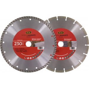 Lot 2 disque diamanté ° 230 mm à tronçonner matériaux SCID 3493427044165