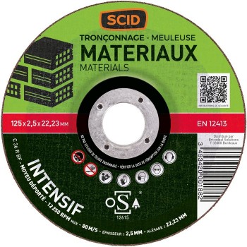Disque à tronçonner matériaux ° 125 mm usage intensif SCID 3493420001882