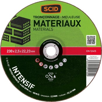 Disque à tronçonner matériaux ° 230 mm usage intensif SCID 3493420001899