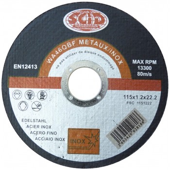 Disque à tronçonner inox ° 115 mm usage intensif moyeu plat SCID 3493420028186