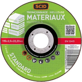Lot 5 disque à tronçonner matériaux ° 115 mm SCID 3493420040270