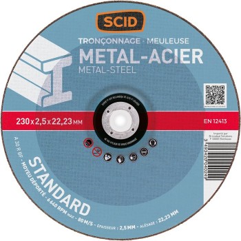 Disque à tronçonner acier métal métaux ° 230 mm SCID 3493420040249