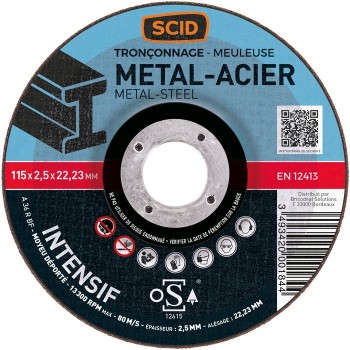Disque à tronçonner ° 115 mm acier métal métaux usage fréquent SCID 3493420001844