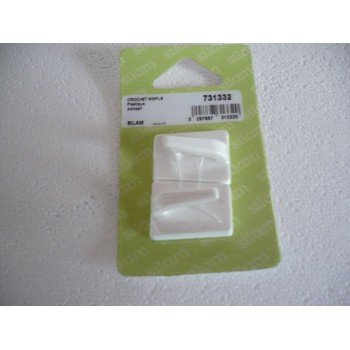 crochet simple plastique adhésif blanc 2 pièces haut 35 mm 3297867313320