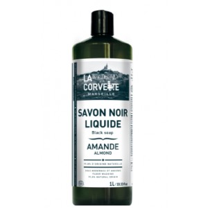 Savon noir liquide huile de lin amande 1L LA CORVETTE 3182612709001