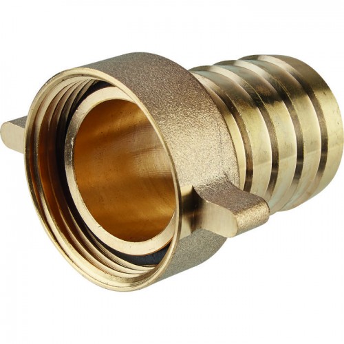 Nez de robinet laiton cannelé avec collier serrage 20 x 27 mm 3/4" tuyau ° 19 mm CAP VERT 3600075881121