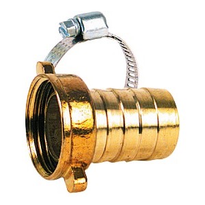 Nez de robinet laiton cannelé avec collier serrage 26 x 34 mm 1" tuyau ° 19 mm CAP VERT 3600075881145