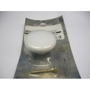 bouton en plastique blanc Ø 40 mm perçage 4.5 pour meuble tiroir + vis 3274590035675