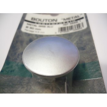 bouton métal gris alu Ø 30 mm + vis pour meubles tiroirs 3274590036993