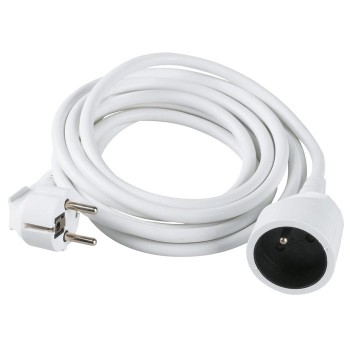 Rallonge prolongateur électrique câble blanc 3 mètres fiche M-F 16A DHOME 3600072434054