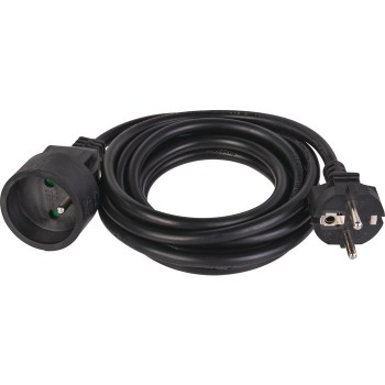 Rallonge prolongateur électrique câble noir 3 mètres 3x1.5mm² fiche M-F 16A DHOME 3600072435129