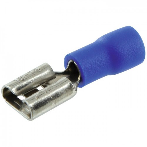 Lot 10 cosse clip pré isolé femelle section 1.5 à 2.5 mm² ° 6.35 mm bleu DHOME 3600072454632
