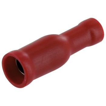 Lot 10 cosse clip isolé cylindrique femelle section 0.5 à 1.5 mm² ° 4 mm rouge DHOME 3600072454724