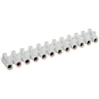 Barrette de connexion domino blanc à visser 2 x 12 bornes section 4 mm² DHOME 3600072454762