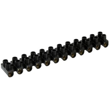 Barrette de connexion domino noir à visser 2 x 12 bornes section 4 mm² DHOME 3600072454809