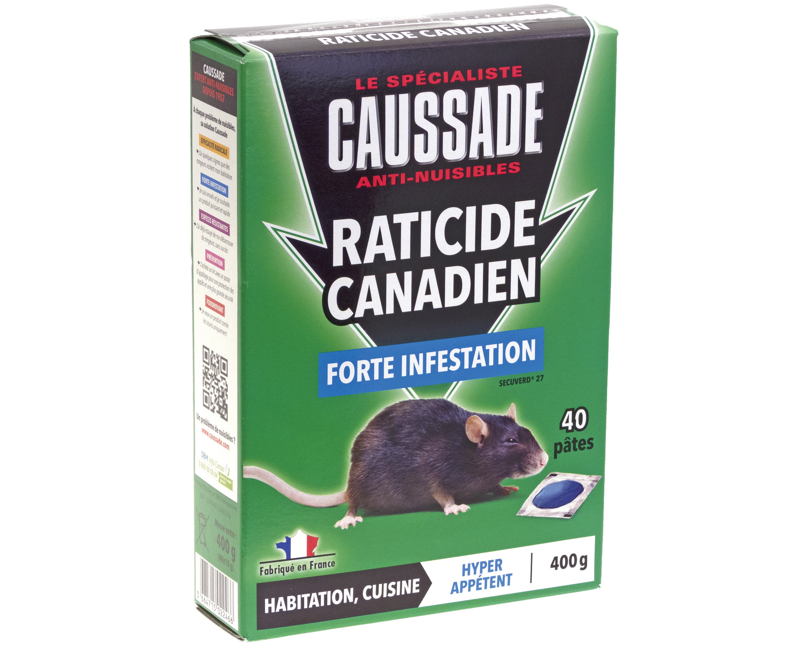 Lot de 2 boites Raticide canadien - Espèces résistantes , boite de