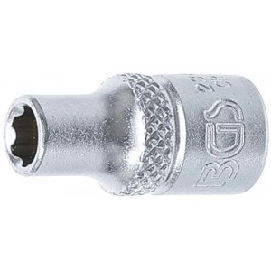 Douille profil ondulé super lock 6.3 mm 1/4" taille 5 mm tournevis clé cliquet BGS TECHNIC 4026947023458