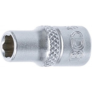 Douille profil ondulé super lock 6.3 mm 1/4" taille 6 mm tournevis clé cliquet BGS TECHNIC 4026947023465