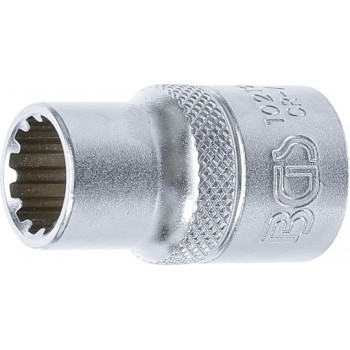 Douille profil multiple gear lock carré 12.5 mm 1/2" taille 12 mm BGS TECHNIC 4048769001513