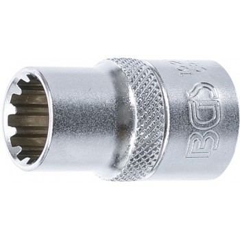 Douille profil multiple gear lock carré 12.5 mm 1/2" taille 13 mm BGS TECHNIC 4048769001520