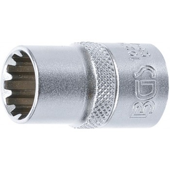 Douille profil multiple gear lock carré 12.5 mm 1/2" taille 14 mm BGS TECHNIC 4048769001537