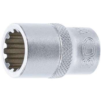 Douille profil multiple gear lock carré 12.5 mm 1/2" taille 15 mm BGS TECHNIC 4048769001544