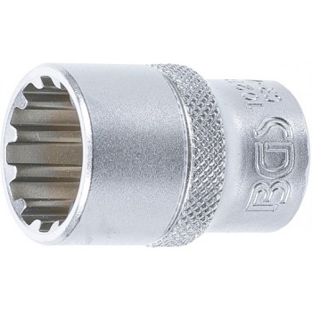 Douille profil multiple gear lock carré 12.5 mm 1/2" taille 18 mm BGS TECHNIC 4048769001575
