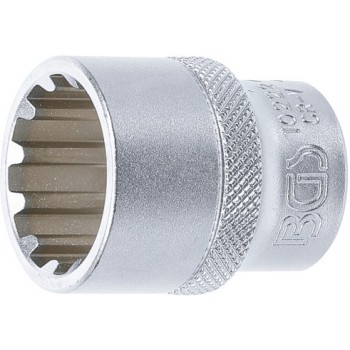 Douille profil multiple gear lock carré 12.5 mm 1/2" taille 22 mm BGS TECHNIC 4048769001612