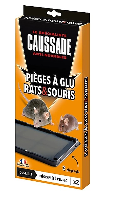 Lot 2 piège attrape rats souris nuisible plaque glue CAUSSADE