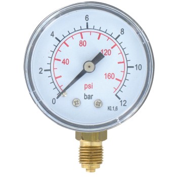 Manomètre radial pour pompe mesure pression eau filetage 8x13mm CAP VERT 3600074911102