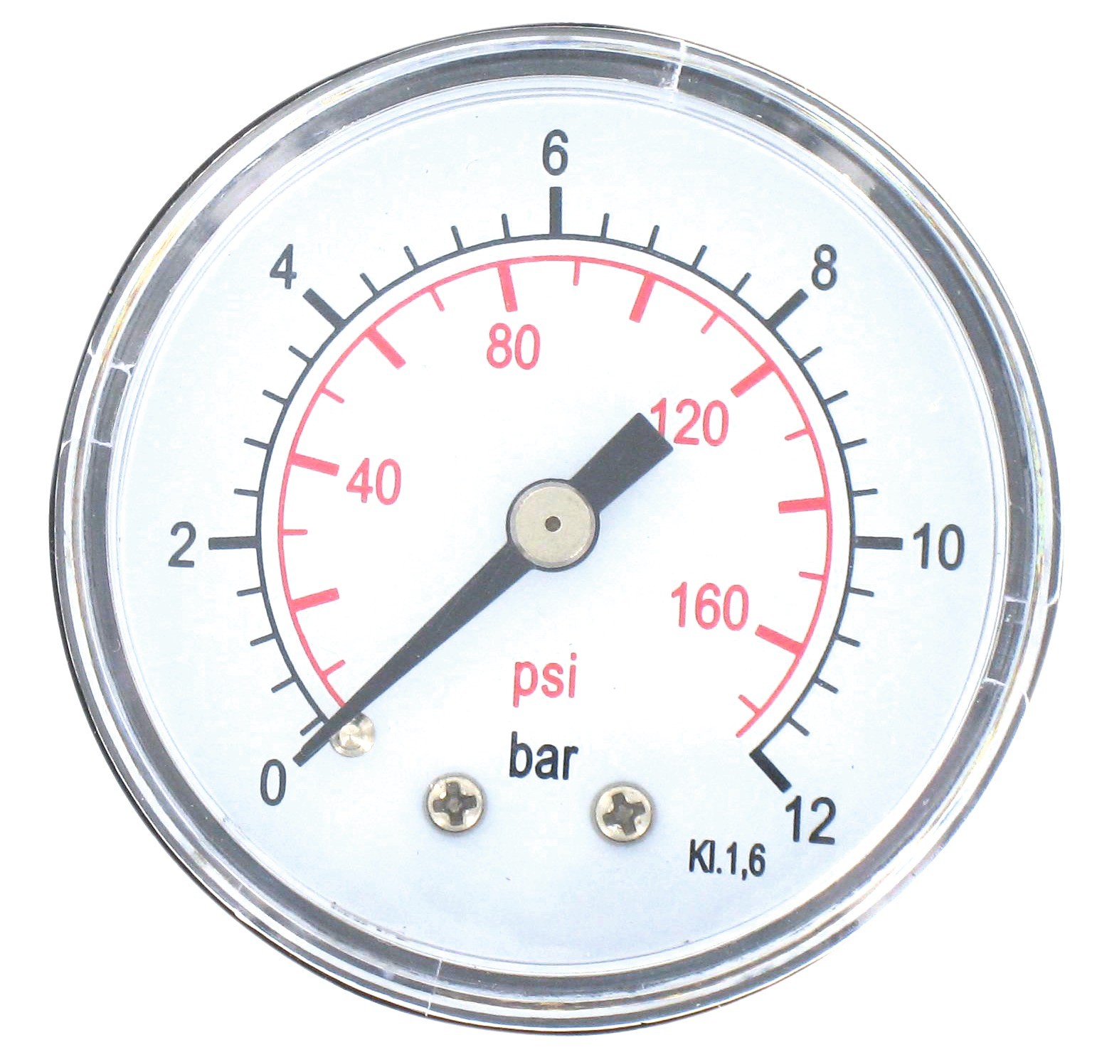 Manomètre axial pour pompe mesure pression eau filetage 8x13mm 12 b